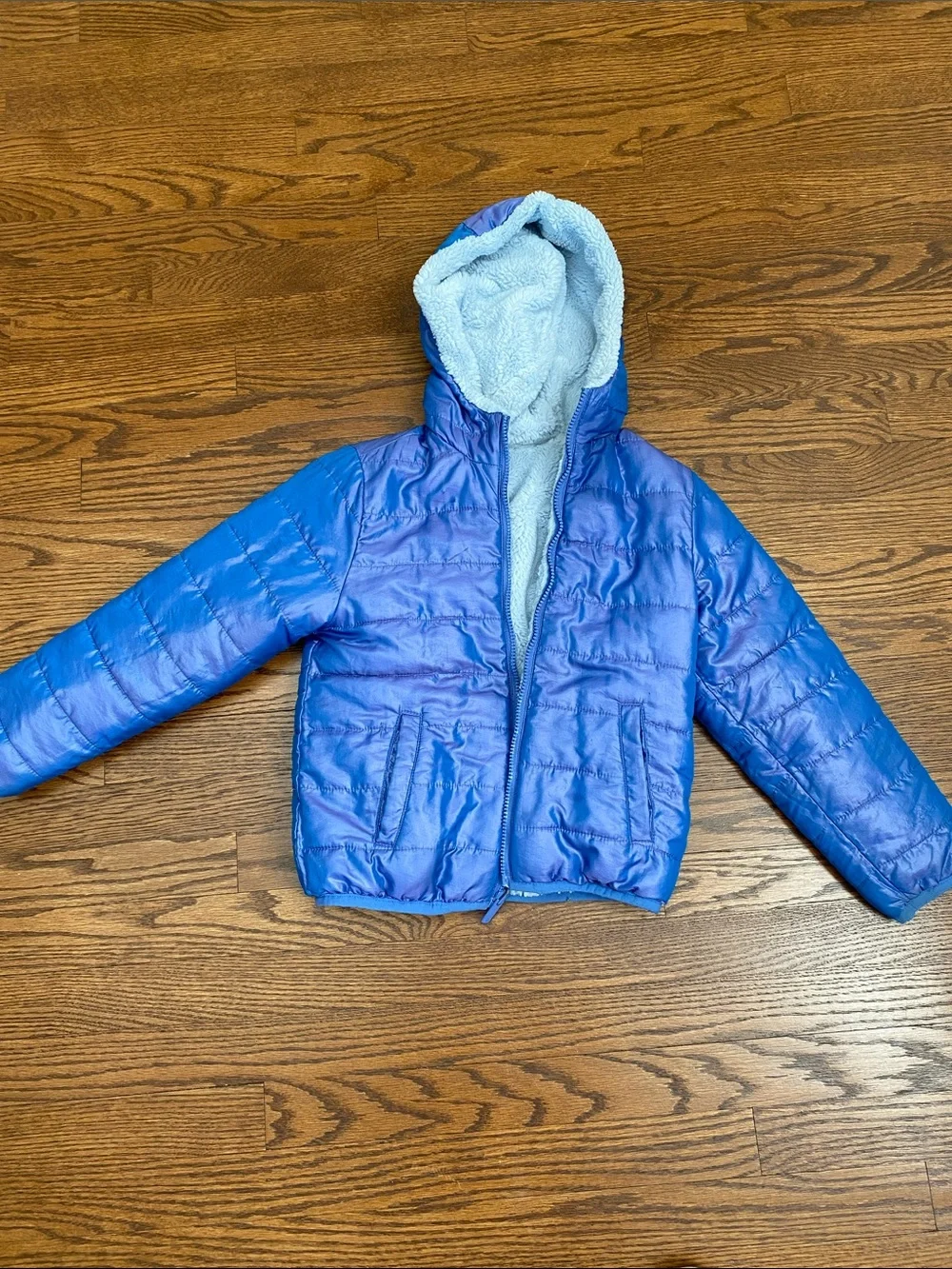 Abercrombie & Fitch Light Blue reversible jacket size 7-8 girls